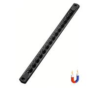 ALOANES 3/8-Inch Drive Magnetic Socket Organizer, Heavy Duty Aluminum Socket Rail Organizer, Socket Holder Kit for Tool Box Drawer, 3/8-Inch Socket Holder x 14 Clips (Black)