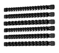 ALOANES 6PC ABS Socket Organizer, Socket Rails Fit 1/2 inch, 3/8 inch and 1/4 inch Drive, Heavy Duty Socket Holders Hold up to 86 Sockets, Black Rails with Black Clips