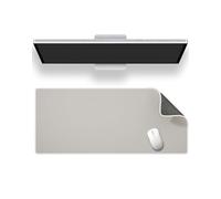 ALOANES Beige Waterproof Desk Mat, Large Mouse Pad with Extended Mouse Mat, with Anti Slip Base, Stitched Edge, Grain Jacquard Surface, Perfect for Gamer, Office & Home, XXL 11.81''x31.50''x0.12''