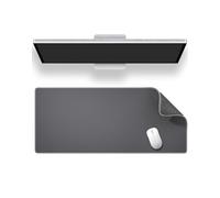 ALOANES Gray Waterproof Desk Mat, Large Mouse Pad with Extended Mouse Mat, with Anti Slip Base, Stitched Edge, Grain Jacquard Surface, Perfect for Gamer, Office & Home, XXL 11.81''x31.50''x0.12''