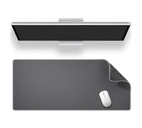 ALOANES Gray Waterproof Desk Mat, Large, with Extended Mouse Mat, Office Desk Protector with Anti-Slip Base, Stitched Edge, Grain Jacquard Surface, Perfect for Gamer, Home, XL,11.81''x27.56''x0.12'