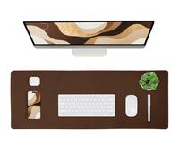 ALOANES Waterproof Mouse Pad with Durable Stitched Edge, Large Gaming Keyboard Pad, Non-Slip Rubber Base Mouse Mat, Extended Desk pad for Gamer, Office & Home, Brown Mousepad 27.6''x11.8''x0.12''