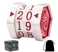 ALOBGHDC Metal MTG Life Counter, Metal Game Life Counter MTG with Dragon Symbol for Board Games, Tabletop Cards Games, TTRPGs, Compatible with MTGs, Pearl Silver Wheels with Red Numbers