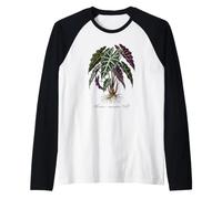 Alocasia Polly Plant Illustration Raglan Baseball Tee