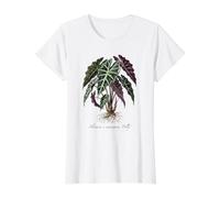 Alocasia Polly Plant Illustration Value Graphic T-Shirt, Women, White, M