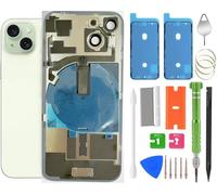 ALOCHSHOW 15 Back Glass Replacement with Wireless Charging Flex Cable, Camera Frame All Parts for iPhone 15 (6.1 Inch) Back Glass Replacement with Kit and Waterproof Tape (Green)