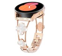 Alociaga 20MM Bling Metal Band Compatible for Samsung Galaxy Watch 7/6/5/4 40mm 44mm/Galaxy Watch 5 Pro 45mm/Galaxy Watch 4 Classic 46mm 42mm, Diamond Four/4 Leaf Clover Metal Watch Strap for Women