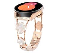 Alociaga 20MM Bling Metal Band Compatible for Samsung Galaxy Watch 7/6/5/4 40mm 44mm/Galaxy Watch 5 Pro 45mm/Galaxy Watch 4 Classic 46mm 42mm, Diamond Four/4 Leaf Clover Metal Watch Strap for Women
