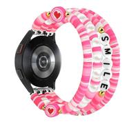 Alociaga Beaded Bracelet Compatible for Samsung Galaxy Watch 7/6/5/4 40mm 44mm/Watch 5 Pro 45mm/Watch 4 Classic 46mm 42mm, Cute Fancy Handmade Elastic Stretch Strap for Women