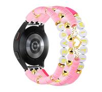 Alociaga Beaded Bracelet Compatible for Samsung Galaxy Watch 7/6/5/4 40mm 44mm/Watch 5 Pro 45mm/Watch 4 Classic 46mm 42mm, Cute Fancy Handmade Elastic Stretch Strap for Women