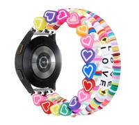 Alociaga Beaded Bracelet Compatible for Samsung Galaxy Watch 7/6/5/4 40mm 44mm/Watch 5 Pro 45mm/Watch 4 Classic 46mm 42mm, Cute Fancy Handmade Elastic Stretch Strap for Women