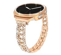 Alociaga Bling Band with Case Compatible for Samsung Galaxy Watch 8 40mm 44mm, Women Diamond Chain Metal Bracelet Rhinestone Strap with Protector Case