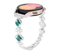 Alociaga Bling Metal Band Compatible for Galaxy Watch Bands 7 6 5 4 40mm 44mm/Watch 6 4 Classic/Watch 5 Pro/Active 2, 20mm Women Clover Bracelet with Rhinestone
