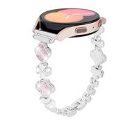 Alociaga Bling Metal Band Compatible for Galaxy Watch Bands 7 6 5 4 40mm 44mm/Watch 6 4 Classic/Watch 5 Pro/Active 2, 20mm Women Clover Bracelet with Rhinestone