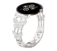 Alociaga Bling Metal Band, Compatible for Google Pixel Watch 3 41mm/2/1 Watch Band, Diamond Butterfly Stylish Women Strap Replacement for Pixel Watch 3 41mm/2/1 Smartwatch (Starlight)