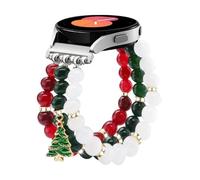 Alociaga Christmas Holiday Watch Band Compatible for Samsung Galaxy Watch 7/6/5/4 40mm 44mm/Watch 5 Pro 45mm/Watch 4 Classic 46mm 42mm, Cute Handmade Beaded Stretch Elastic Bracelet for Women
