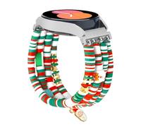 Alociaga Christmas Holiday Watch Band Compatible for Samsung Galaxy Watch 7/6/5/4 40mm 44mm/Watch 5 Pro 45mm/Watch 4 Classic 46mm 42mm, Cute Handmade Beaded Stretch Elastic Bracelet for Women