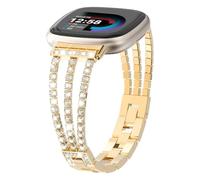 Alociaga for Metal Bands, Compatible for Fitbit Versa 4/Versa 3/Fitbit Sense 2/Sense Band Smart Watch, Sparkling Bling Shiny Diamonds Bracelet for Women, Gold