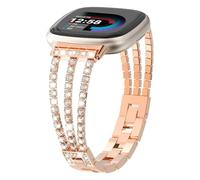 Alociaga for Metal Bands, Compatible for Fitbit Versa 4/Versa 3/Fitbit Sense 2/Sense Band Smart Watch, Sparkling Bling Shiny Diamonds Bracelet for Women, Rosegold