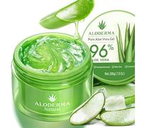 Aloderma Organic Aloe Vera Gel For Face & Body, 96% Pure Aloe Gel Made Within 12 Hours Of Harvest, Ideal For Skin, Scalp, & Hair Hydration, Calming Moisturizer For Soothing After Sun Care, 7.05Oz