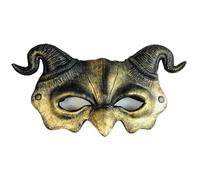 Alodidae Devil Demon Mask Half Face Scary Horn Ghost Mask for Halloween Masquerade Cosplay Costume (Gold)