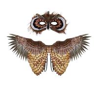 Alodidae Owl Wings Mask Costume Set Bird Wing Eagle Hawk Costumes Halloween Party Props
