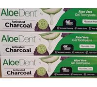 ALOE DENT ALOE VERA TRIPLE ACTION CHARCOAL TOOTHPASTE 100ML x 6 BBE 04/29