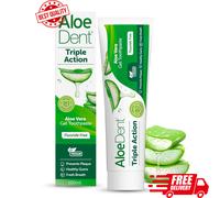 Aloe Dent Triple Action Aloe Vera Toothpaste Fluoride Free , Natural Action, Vegetarian , Cruelty Free , SLS Free, CoQ10, Healthy Gums , 100 ml