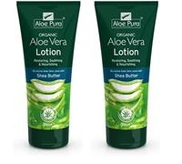 Aloe Pura Organic Aloe Vera Lotion, Natural, Vegetarian, Cruelty Free, Paraben & SLS Free, Soothing, Moisturising, 200 ml (Pack of 2)