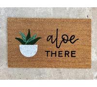 Aloe There Plant Welcome Door Mat Funny Outdoor Front Porch Doormat Houseplant Entry Décor Indoor Outdoor for Home Kitchen Decoration Doormat Home Decor Housewarming Gift 18X30 Inch
