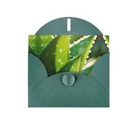 aloe vera Dark Green Patterns greeting card 6x4 inches with envelope, covering birthdays, weddings and other occasions