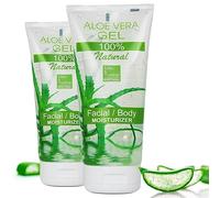 Aloe Vera Gel, 100% Natural, DIY Cosmetics, Hair Repair, After Sun, Anti-Aging, Acne Treatment, Vegan, Organic Growth Aloe Vera, Clear Gel, Pack 200 ml x 2