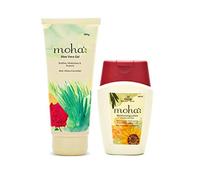 Aloe Vera Gel - 200 Gm & Moisturizing Lotion - 100 Ml Combo Set with Rose, Cucumber, Aloe Vera, Almond & Sunflower Oil for Soothing, Cleansing, Moisturizing