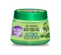 Aloe Vera Gel With Green Tea 100% Organic For Skin & Hair, Rich In Vitamin E And Antiseptic Herbs For Smooth, Nourished And Moisturised Skin, 200Ml
