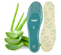 Aloe Vera Insoles for Men and Women - Antibacterial Ultra-Fresh Foam Shoe Inserts, Cut to Fit Odour Control for Trainers and Everyday Shoes UK 3-12 (EU 36-46)- 1 Pair - Kaps