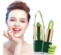 Aloe Vera Lip Gloss Color Changing Lipstick, Long Lasting Moisturizing Lip Oil & Nutritious Lip Balm for Dry Lips, Natural Aloe Lip Treatment Shine Hydration Repair Care Makeup Pro (2PC)