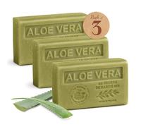Aloe Vera Scented Soap Bar - Enriched with Organic Shea Butter - Hydrating Hand & Body Soap - 100% Natural Ingredients - Made in Provence - 3x125g