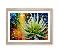 Aloe Vera Succulent Plant Vol.1 H1022 Framed Print for Living Room Bedroom Home Office Décor, Wall Art Picture Ready to Hang, Oak A2 Frame (64 x 46 cm)