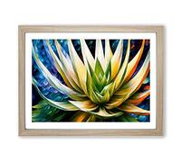 Aloe Vera Succulent Plant Vol.3 H1022 Framed Print for Living Room Bedroom Home Office Décor, Wall Art Picture Ready to Hang, Oak A3 Frame (46 x 34 cm)