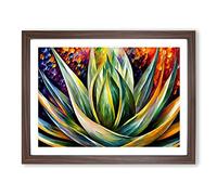 Aloe Vera Succulent Plant Vol.4 H1022 Framed Print for Living Room Bedroom Home Office Décor, Wall Art Picture Ready to Hang, Walnut A3 Frame (46 x 34 cm)