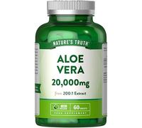 Nature's Truth Aloe Vera Tablets - 20,000mg High Strength Aloe Vera Plant Extract - 60 Tablets - Vegan