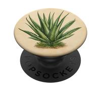 Aloe Vera Vintage Scientific Illustration Plant PopSockets Adhesive PopGrip