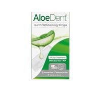 AloeDent Teeth Whitening Strips - Peroxide Free, Removes Stains, Natural Aloe Vera and PVP Formula, Gentle on Gums & Enamel, Sensitivity Free, Vegan, 28 Strips, 14 Day Treatment