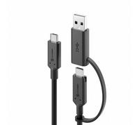 Alogic Elements Series USB-C to USB-C Cable with USB-A Adapter - 1.2m - Male-Mal