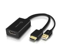 ALOGIC HDMI Male to DisplayPort Female Adapter with USB Cable for Power - BLACK