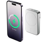 ALOGIC Matrix Universal Magnetic Power Bank 5000Mah - White | Wireless Power Bank | 15W Fast Charging | MagSafe and Qi Wireless Charger