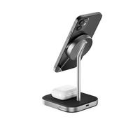 ALOGIC MSP21CS15W mobile device charger Headset, Smartphone Black, Silver Wireless charging Fast charging Indoor