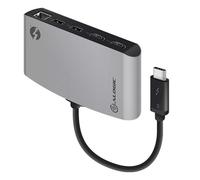 ALOGIC ThunderBolt 3 Dual HDMI PORTABLE Docking Station with 4K - Space Grey- 2 x USB-A (1X USB 3.1 1x USB 2.0) 1 x Gigabit Ethernet 2 x HDMI 4K @60Hz