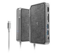 ALOGIC USB-C Dock Wave | ALL-IN-ONE / USB-C Hub with Power Delivery, Power Bank & Wireless Charger - Space Grey