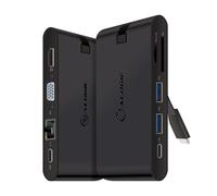 ALOGIC USB-C Travel Dock Pro/USB-C to HDMI 1.4 4K@30Hz + 1 x VGA + 2 x USB 3.0 + 1 x USB-C (Data) Giagbit Ethernet + SD + Micro SD Card Slot + USB-C With PD 100W